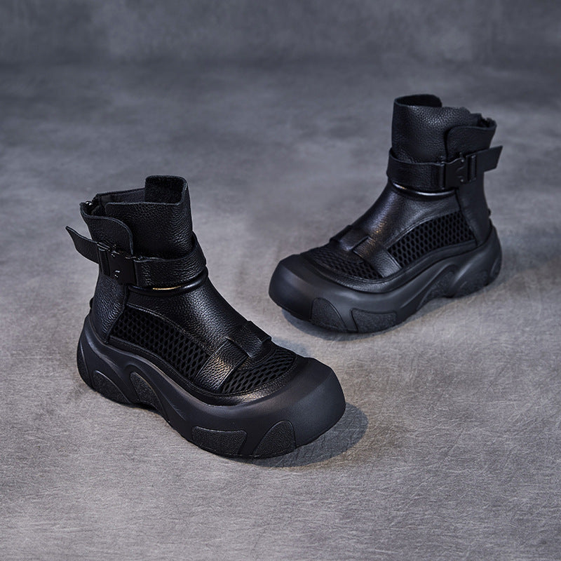 Women's Genuine Thick-soled Retro Roman Ankle Breathable Boots