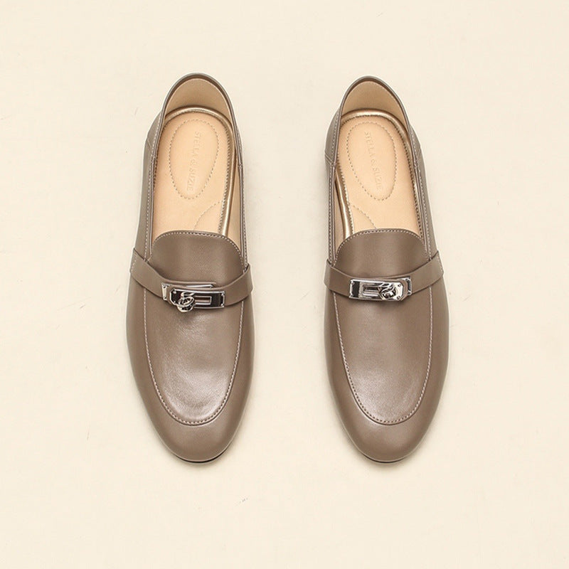 Buckle Pumps Female Minority Round Toe Flat Casual Shoes