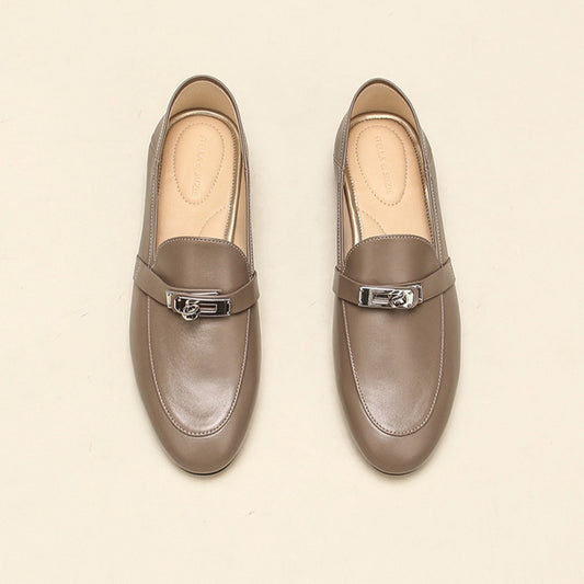 Buckle Pumps Female Minority Round Toe Flat Casual Shoes