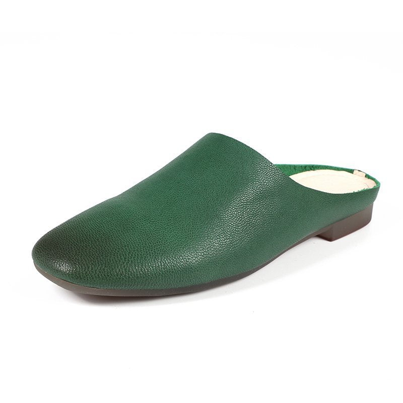 Women's Outdoor Wear Retro Square Toe Lazy Slippers