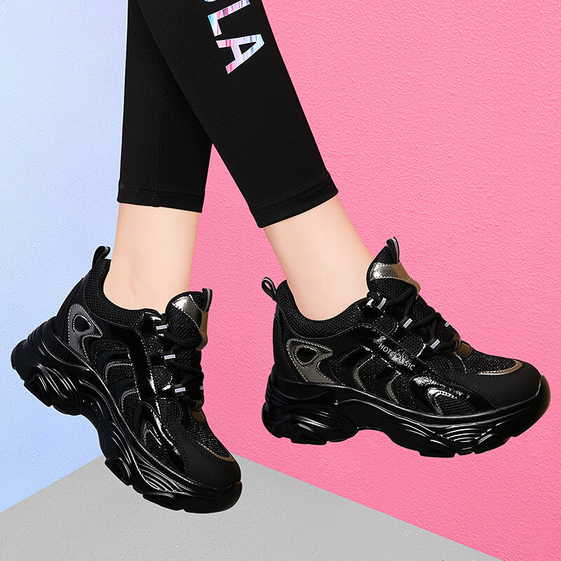 Women's Sports Dad Height Increasing Insole Spring Sneakers