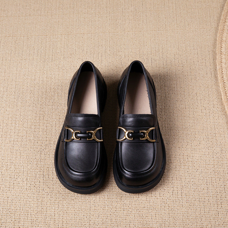 Women's First Layer Cowhide Authentic British Style Loafers