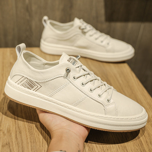 Men's Light Luxury Board Four Breathable White Sneakers