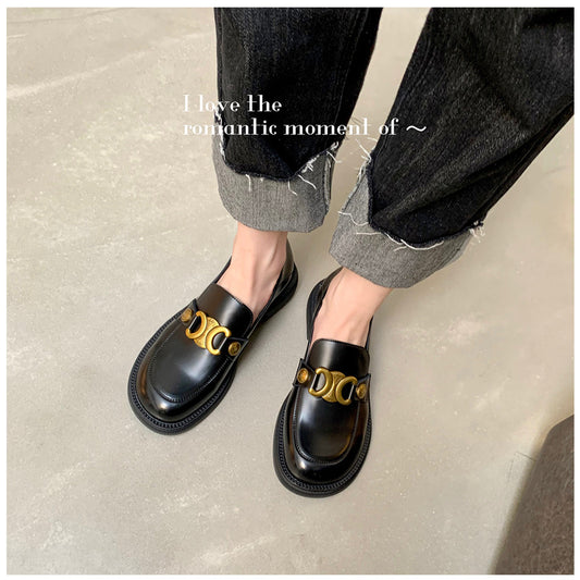 Women's Genuine Thick With British Style One Loafers