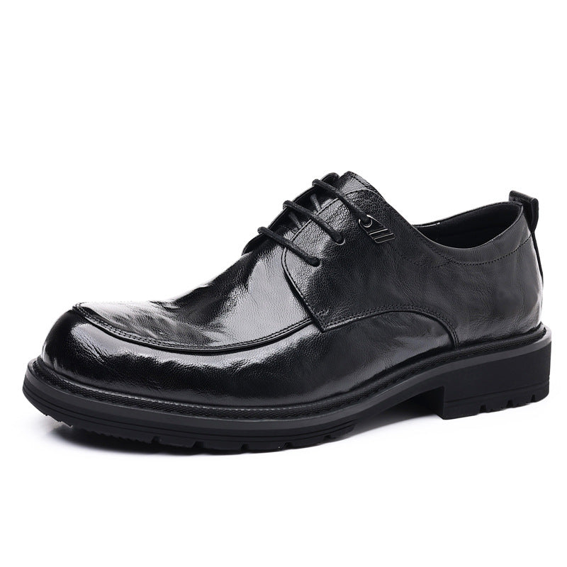 Men's England Style Fashion Thick-soled Commuter Trendy Leather Shoes