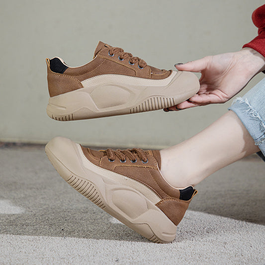 Women's Spring Platform Vintage Skateboard Sports Soft Sneakers