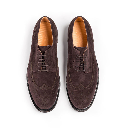 Men's Low Cut Cowhide Brown Suede Business Leather Shoes