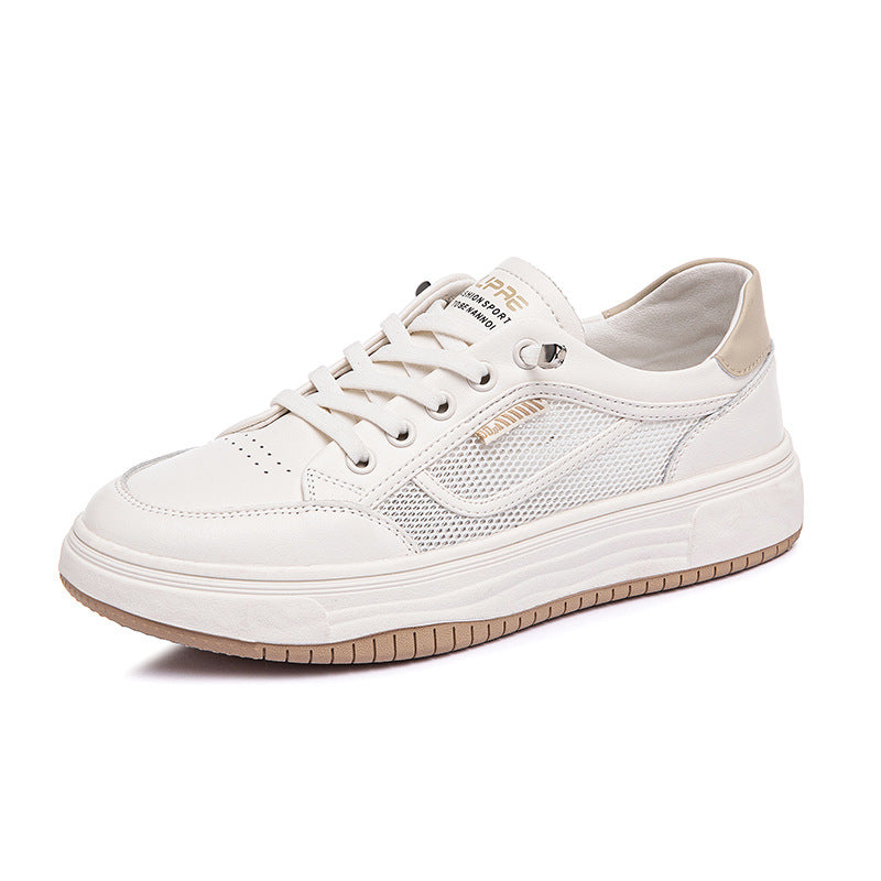 Women's Mesh Surface White Summer Breathable Flat Casual Shoes