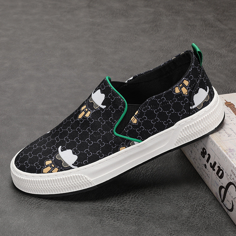 Men's Breathable Cloth One Pedal No Lace Canvas Shoes