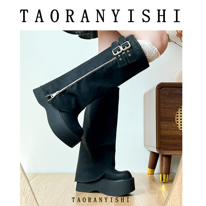 Pantyhose Raise The Bottom Tall Knight Female Motorcycle Slimming Heels