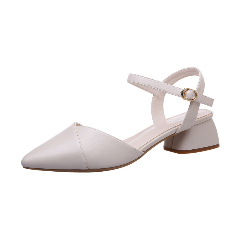 Women's Fairy Wind Chunky Rear Empty Pointed Heels