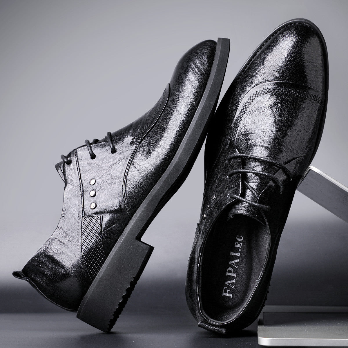 Men's Genuine Sheepskin Comfortable Low Top British Men's Business Leather Shoes