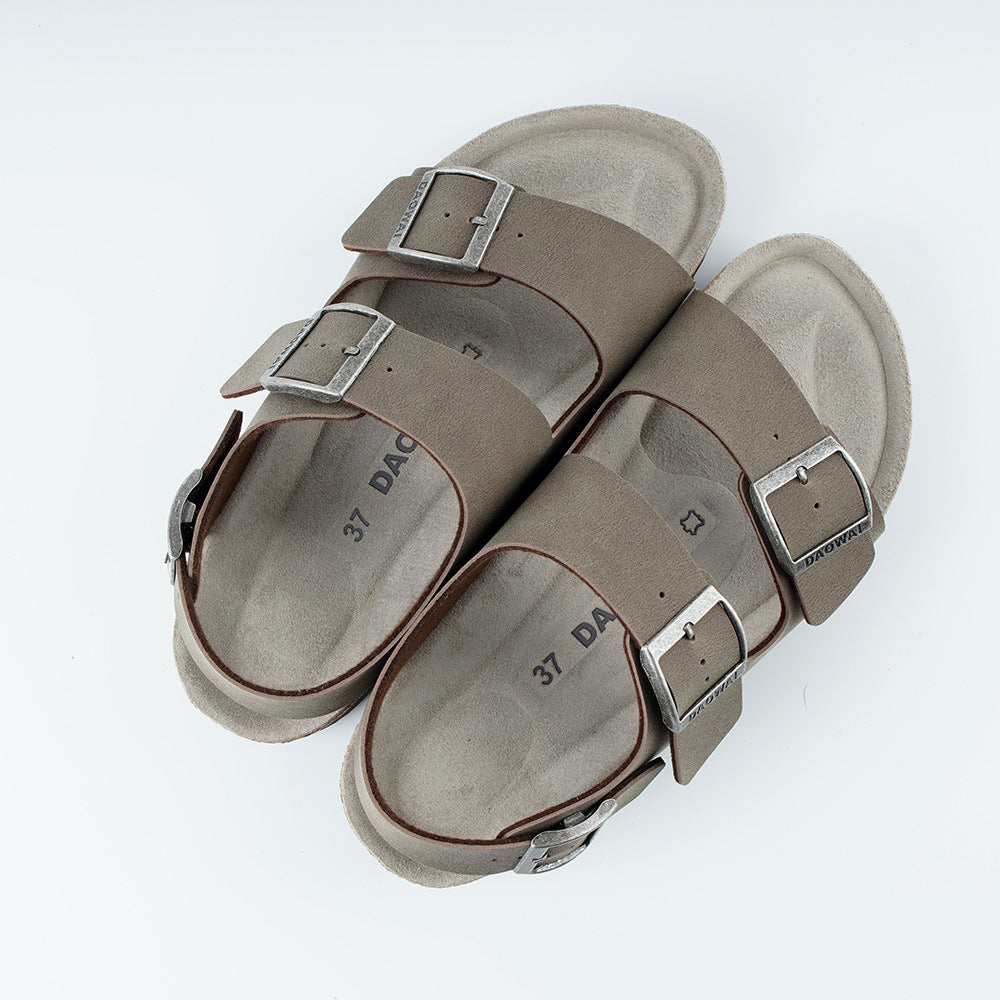 Women's & Men's Cork Double Buckle Series Sandals
