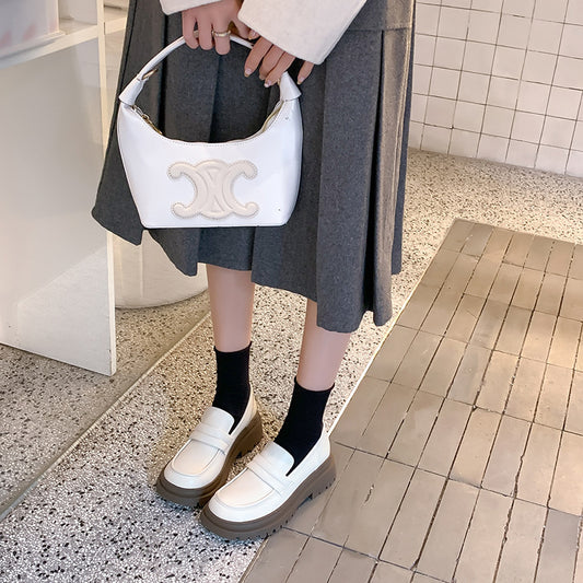Women's Platform Spring College Style Slip-on Round Loafers