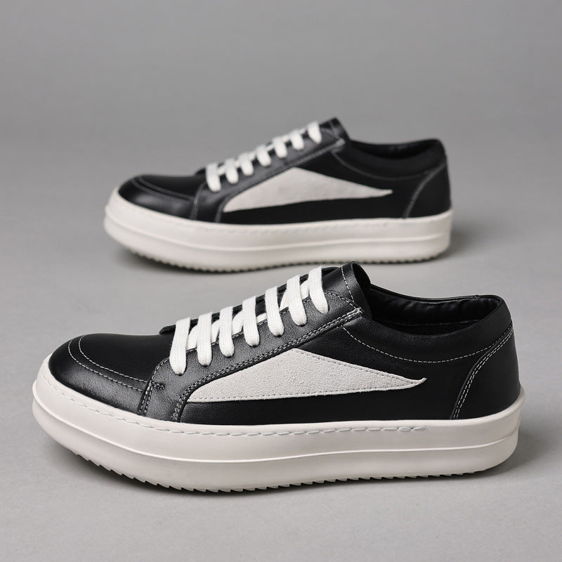 Men's Top Layer Cowhide Design Fashion Bread Leather Shoes