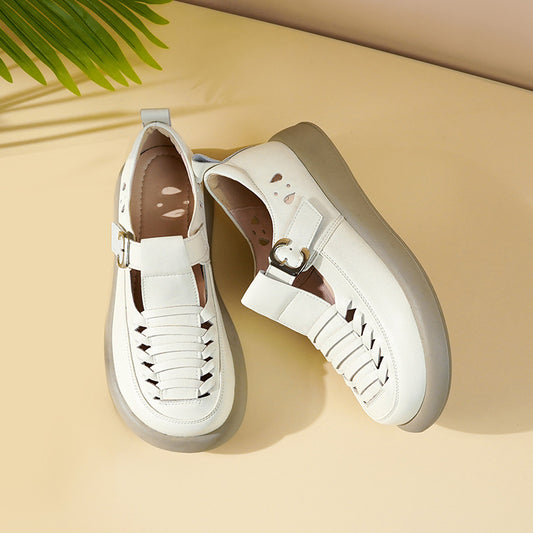 Women's Tendon Pumps Woven Hollowed Running February Mom Sandals