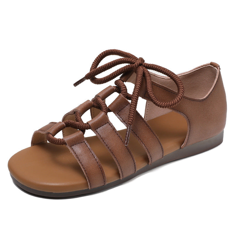 Women's Authentic British Style Handmade Buckle Open Sandals