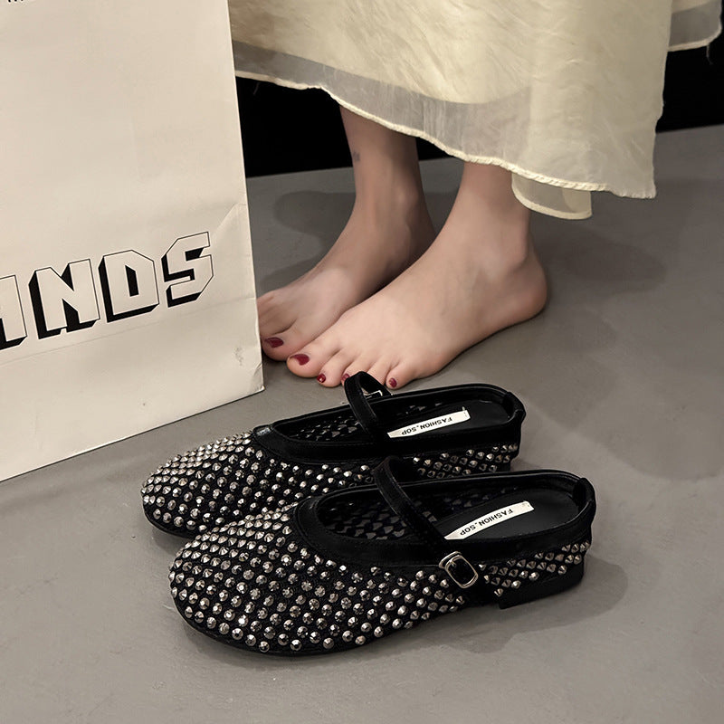 Women's Style Outdoor With Toe Box Half Summer Round Flat Slippers