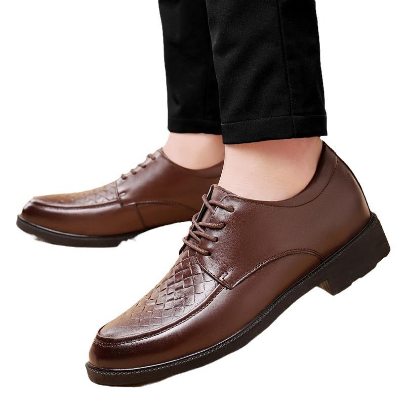 Men's Spring Mango Business Thick-soled Glossy Breathable Men's Casual Leather Shoes