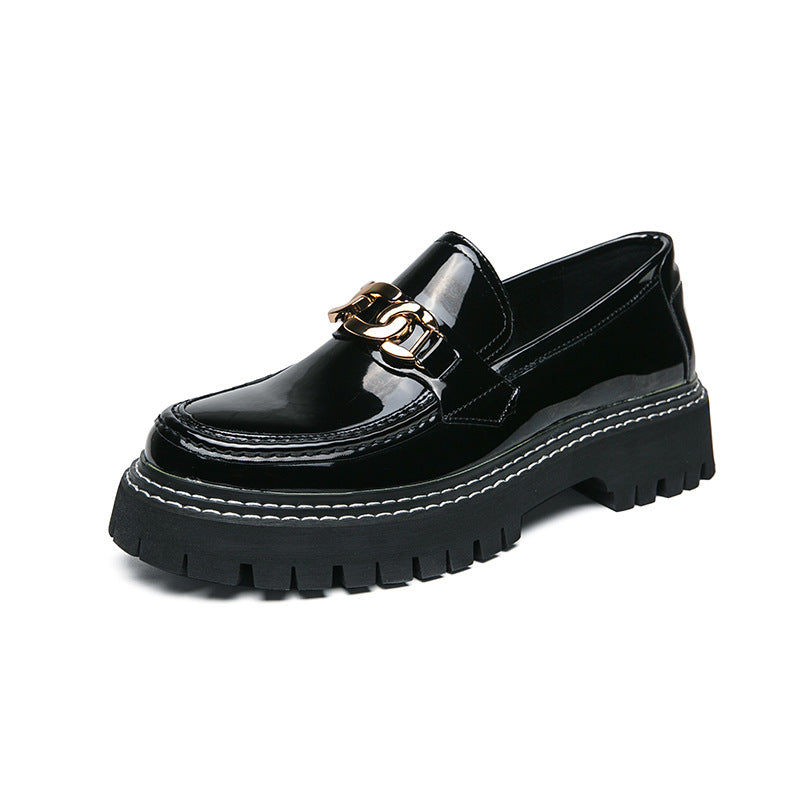 Men's Sole Patent Glossy Slip-on Fashion Korean Style Men's Business Leather Shoes