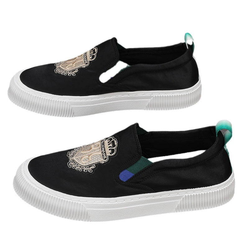 Men's British Style Breathable Cloth One Pedal Men's Shoes