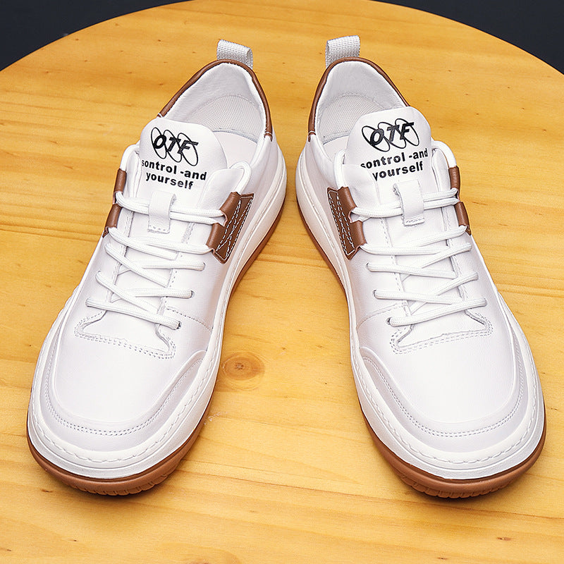 Men's Cowhide Spring Sports Trendy Korean Style Sneakers