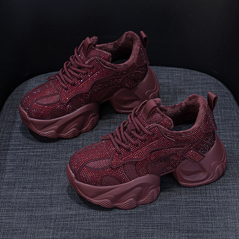 Women's Platform Height Increasing Insole Fashion Temperament Dad Starry Men's Shoes