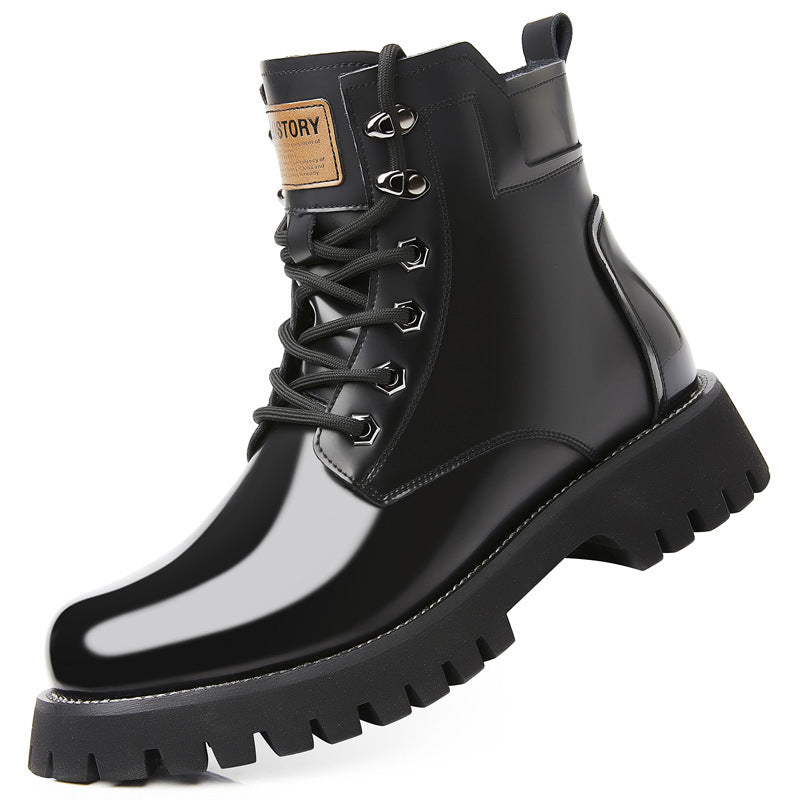Men's Martin Fashion Color Wool Warm Side Zipper Boots