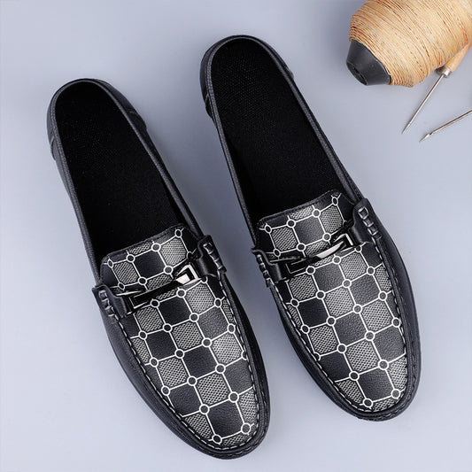 Men's Plus Size Summer Pedal Plaid Comfortable Loafers