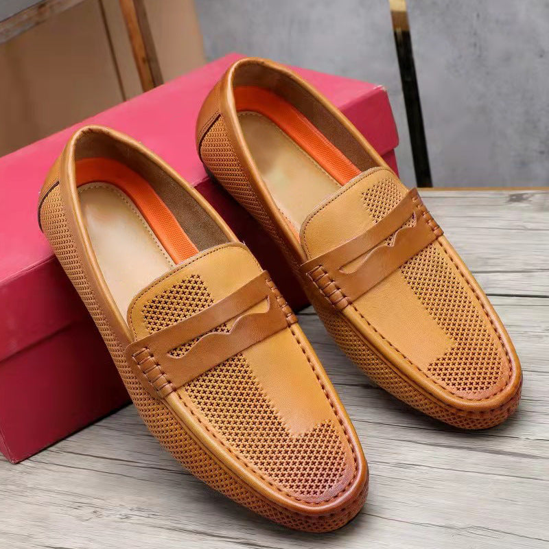 Men's First Layer Cowhide Soft Bottom Breathable Casual Shoes