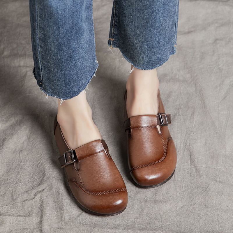 Mouth Flat Soft Bottom Surface Retro Women's Shoes