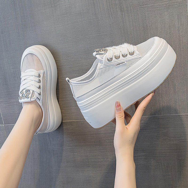 Women's Hollow Mesh Thin Thick Bottom Increased Casual Shoes