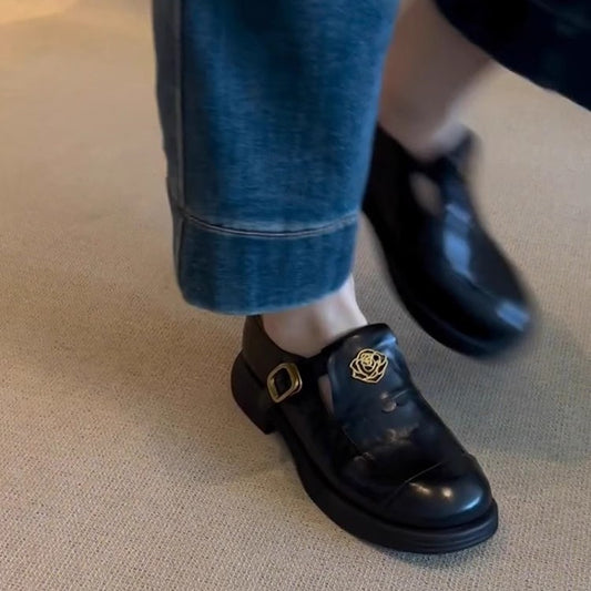 Women's Vintage Thick Bottom Chunky Height Increasing Loafers