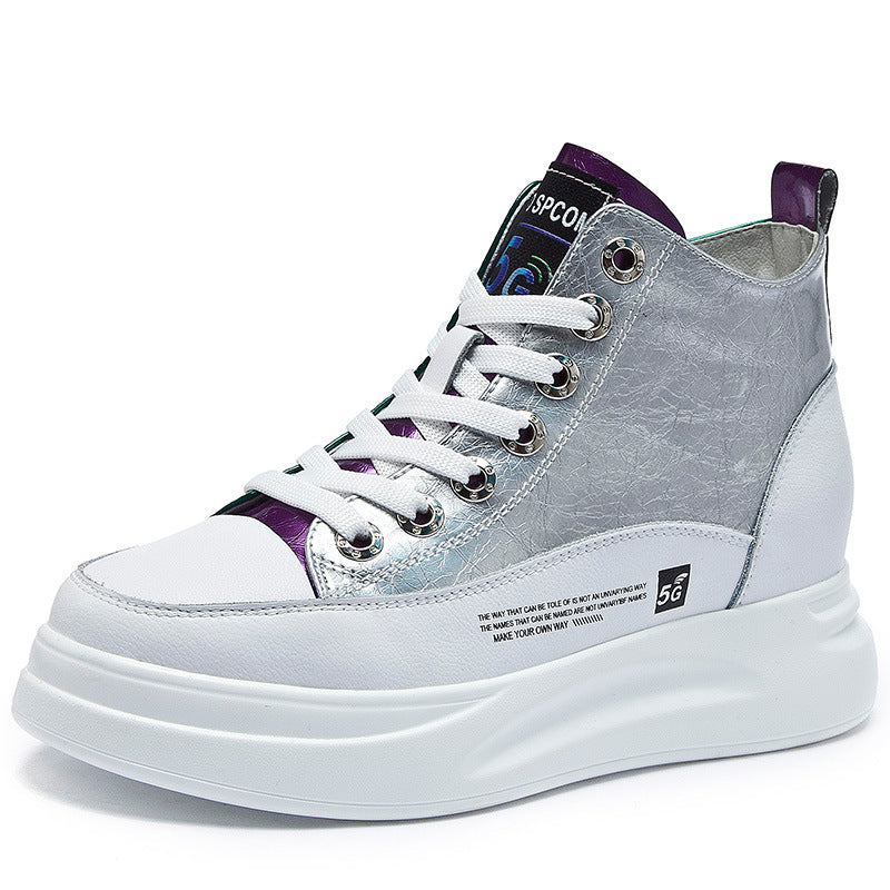 Women's Hidden White Platform Sports Board Casual Shoes