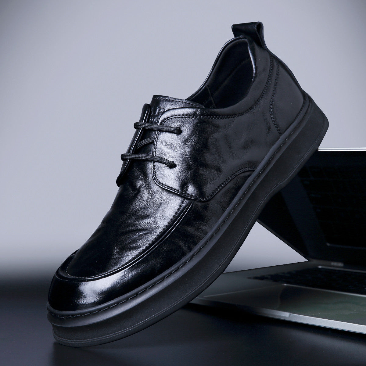 Men's Layer Cowhide Big Head Commuter British Style Men's Business Leather Shoes