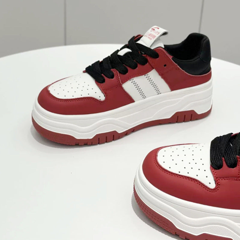 Women's Platform White Spring Black Lightweight Trendy Sneakers