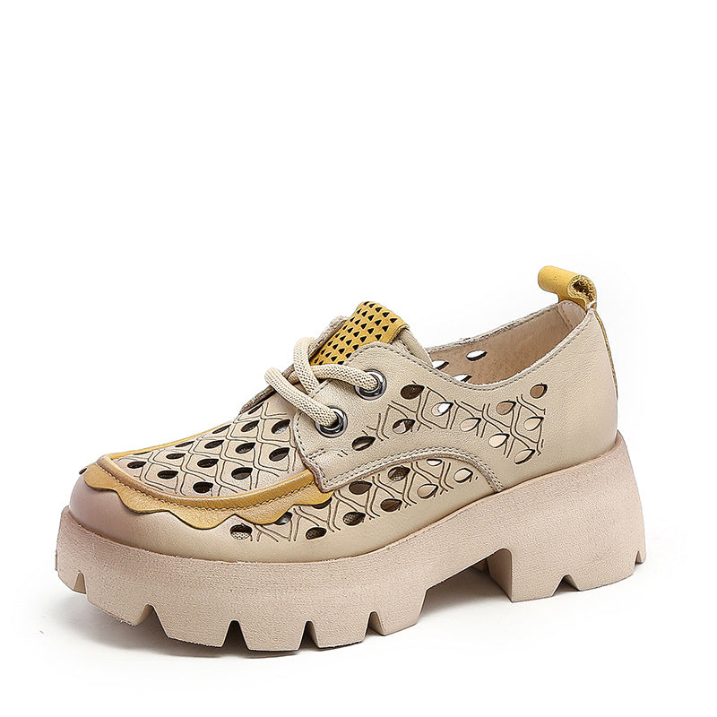 Women's Genuine Hole Thick Bottom Hollowed Leisure Pumps Casual Shoes
