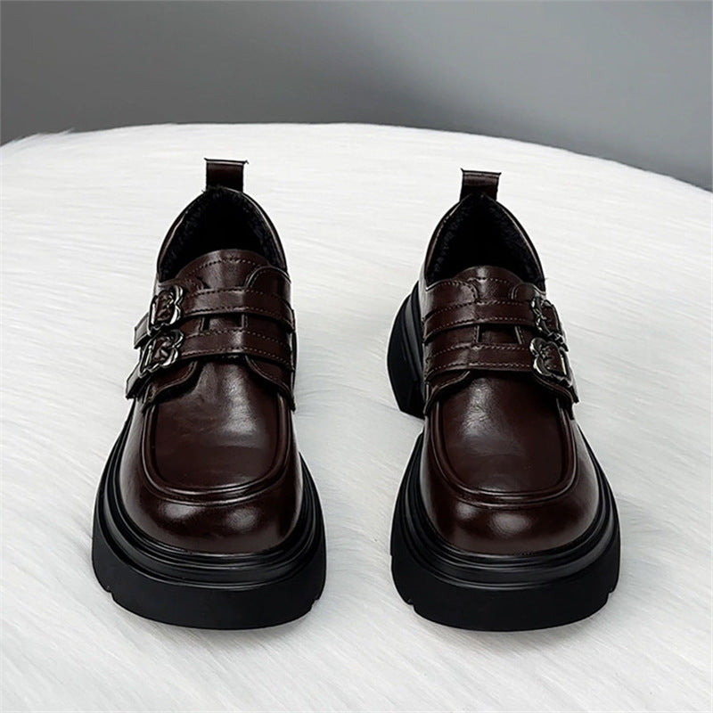 Women's Genuine European Goods Platform Versatile Small British College Style Women's Fashion Shoes