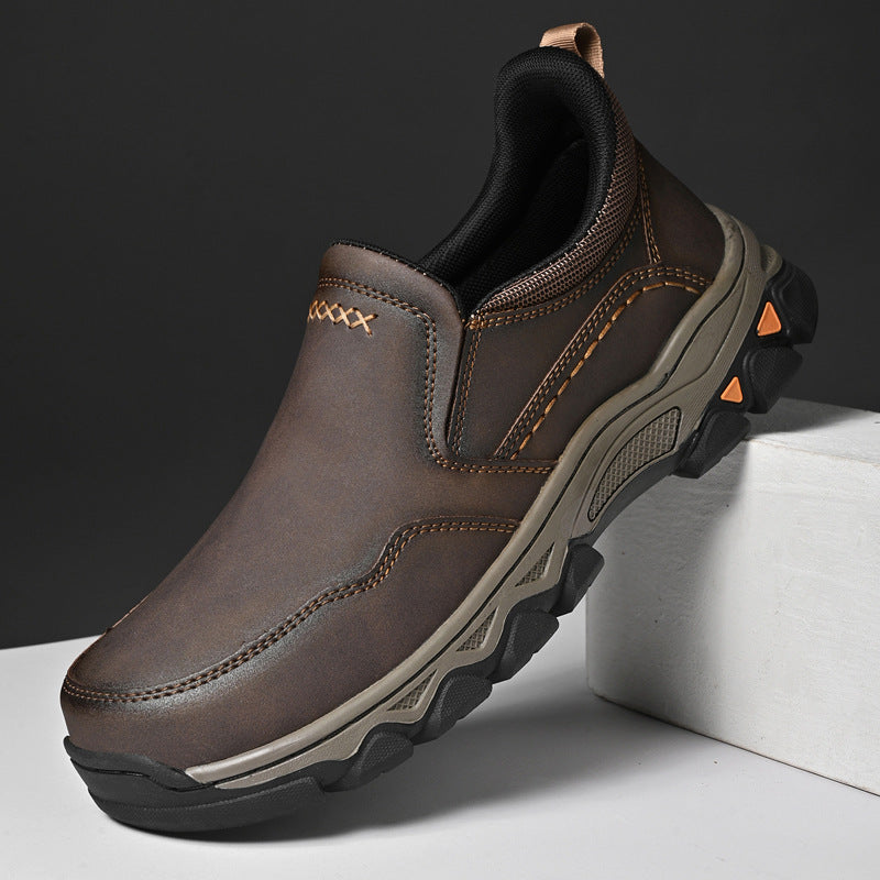 Men's Plus Size Slip-on Outdoor Flashing Leather Shoes