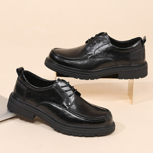 Men's Autumn Genuine Derby Business Formal Wedding Leather Shoes