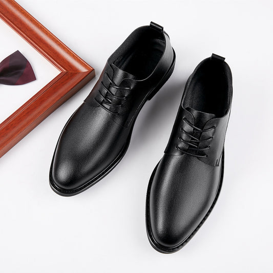 Men's Increasing Insole Formal Business Green Comfortable Soft Leather Shoes