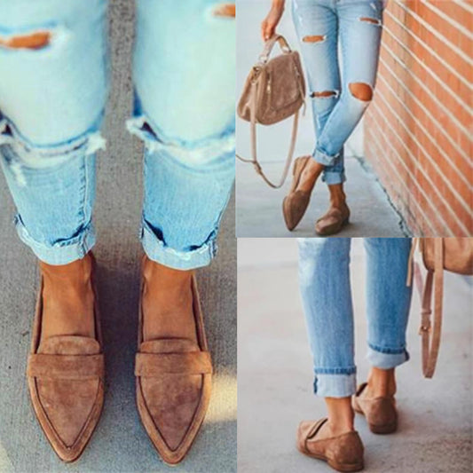 Women's Korean Style Chunky British College Pointed Casual Shoes