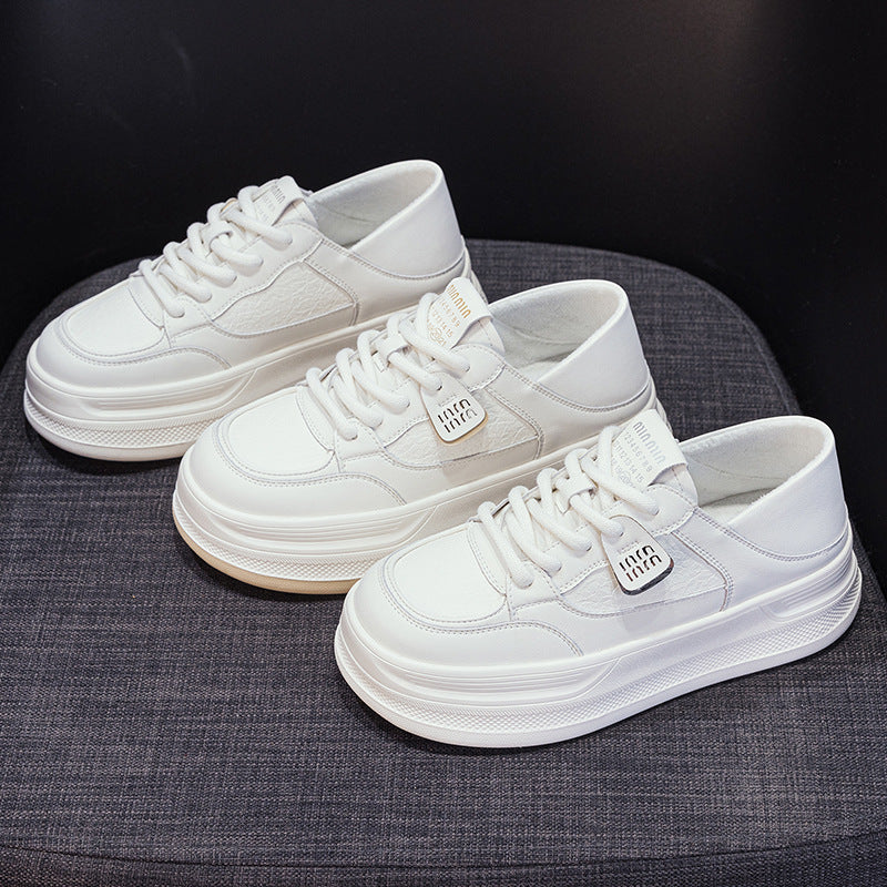 Women's White Spring Thick-soled Two-way Wear Breathable Women's Casual Shoes