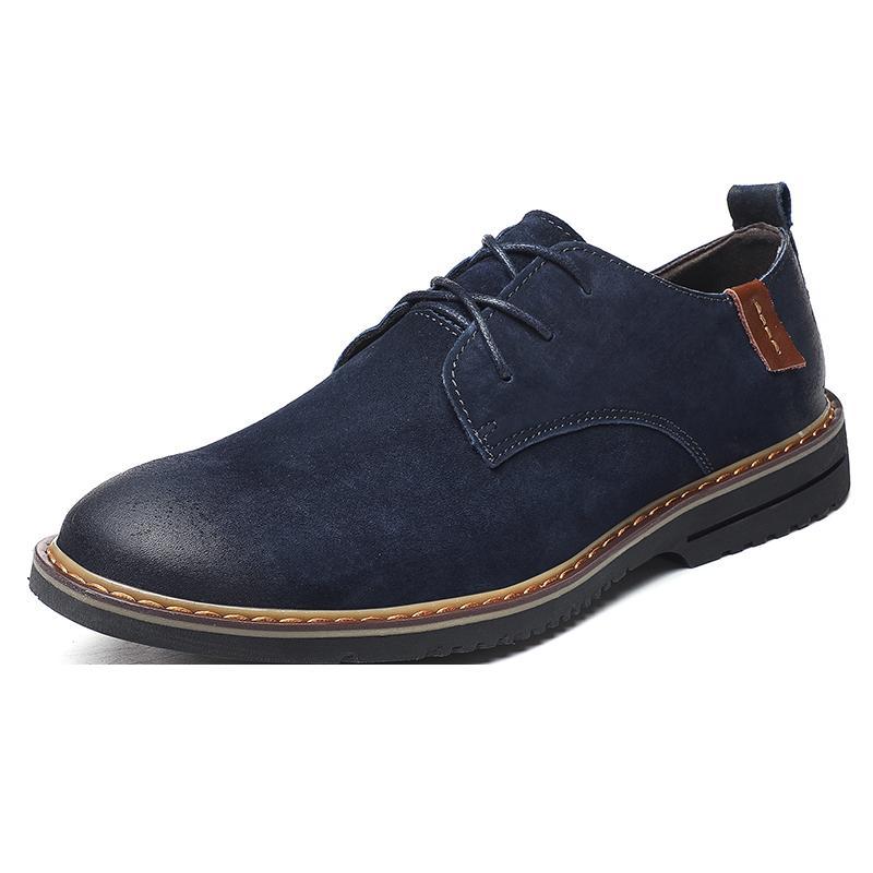 Men's Plus Size Spring Breathable British Stylish Men's Casual Leather Shoes
