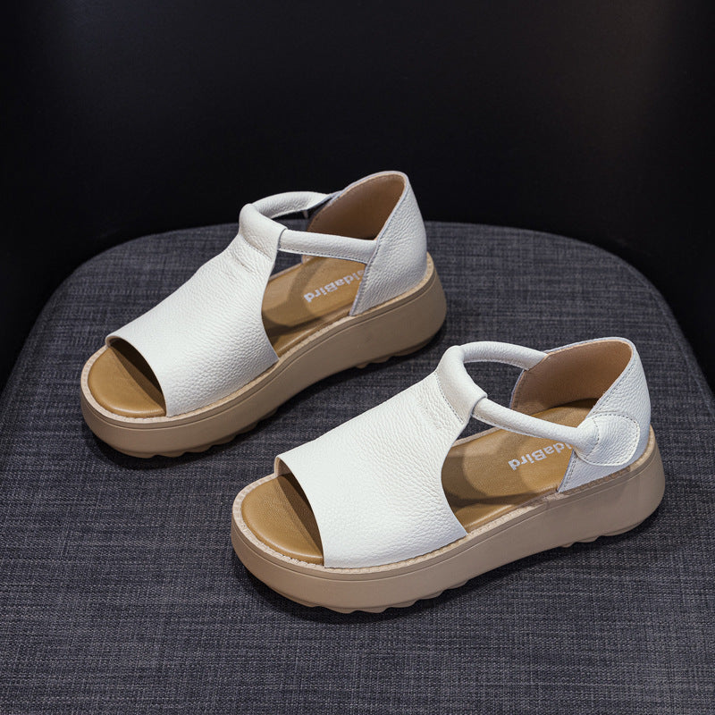 Women's Cowhide Mother Soft Surface Bottom Comfortable Summer Sandals