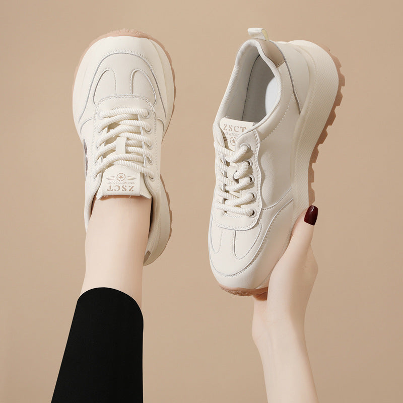 Women's White Flat Fashion Mesh Surface Soft Bottom Lightweight Women's Casual Shoes
