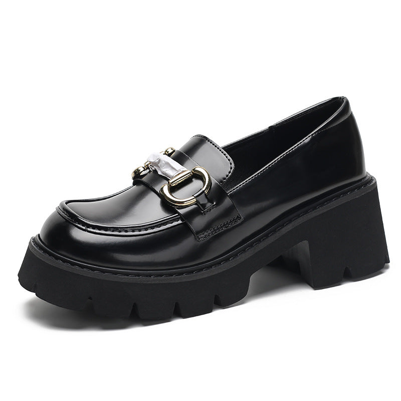 Women's Small British Style Spring Thick Sole Retro Loafers