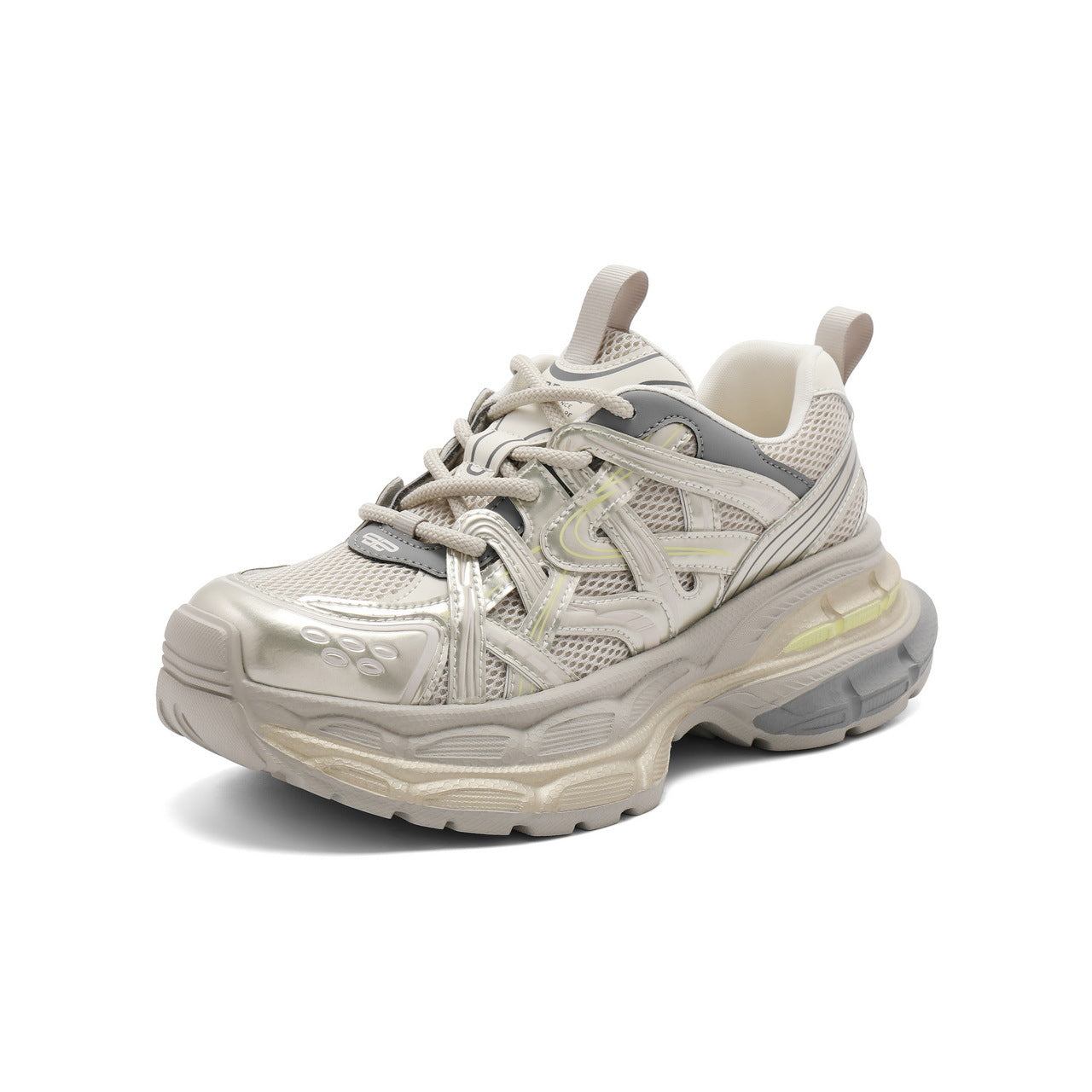 Sier Foam Bottom Platform Dad Retro Sneakers