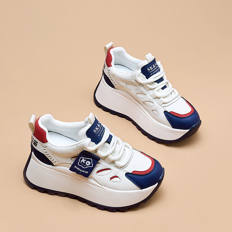 Women's Thick Bottom Heightened Daddy Fashionable Muffin Sneakers