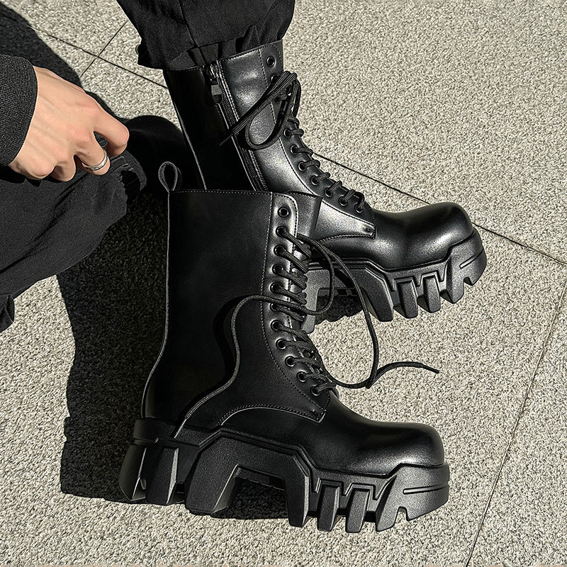 Men's Bottom Bulldozer Martin Height Increasing Punk Worker Boots